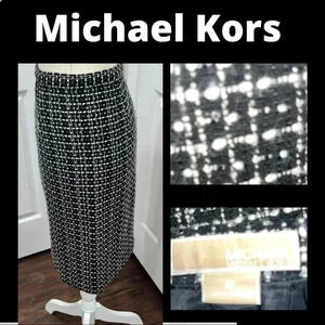 Michael Kors Tweed pencil skirt with side split, zip side closure: career wear
